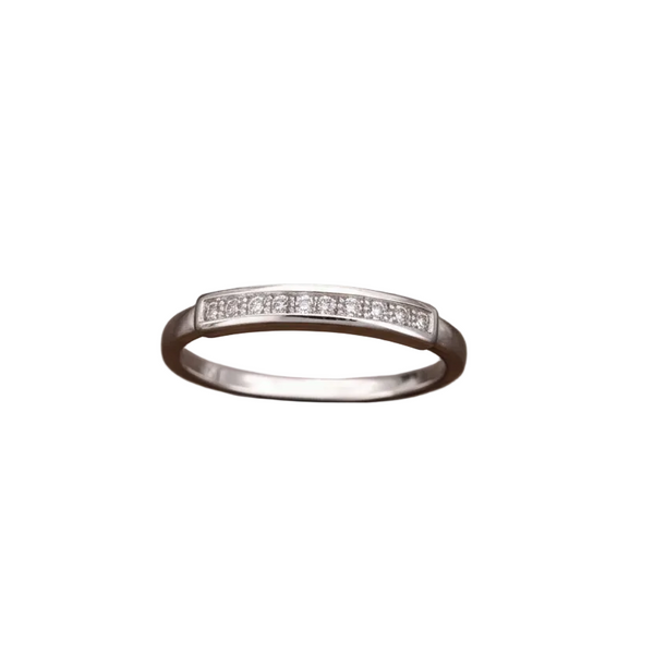 Bague Demi Tour en Or Gris 18K - Taille 54 - 1.34G