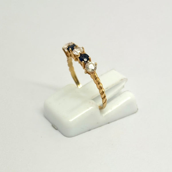 Bague Or Jaune 18 K avec Oxyde de Zirconium