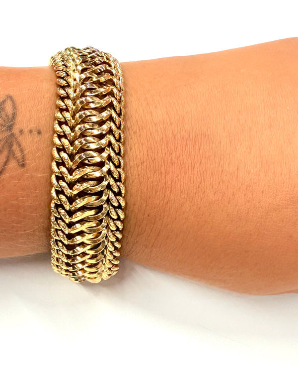 Bracelet Or Jaune Maille Américaine 750/1000 (18k) - Très Bon Etat