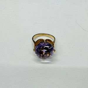 Bague en Or jaune 18k Améthyste T51