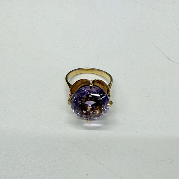 Bague en Or jaune 18k Améthyste T51