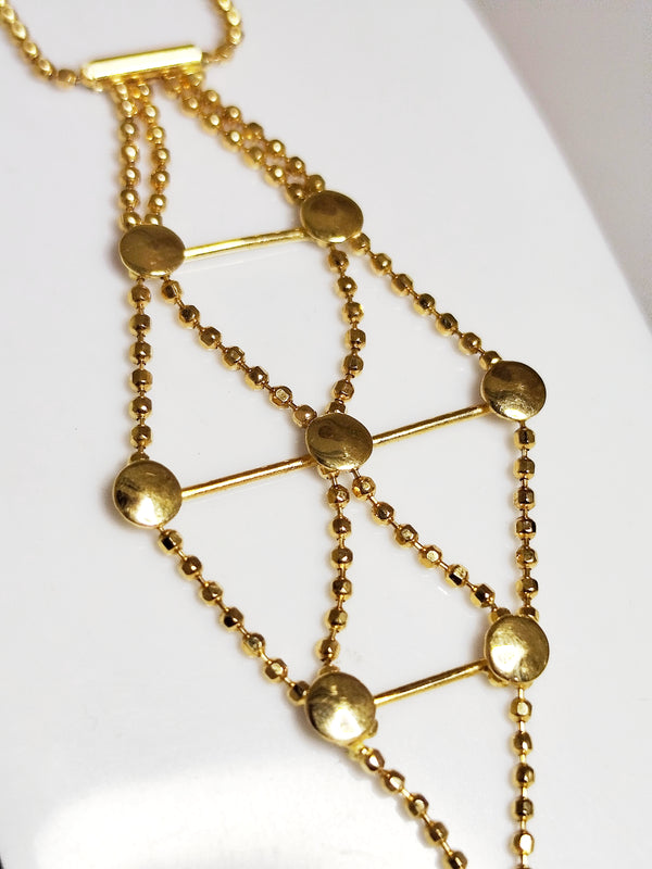 Bracelet Jonc en Or Jaune 18 Carats – Maille Boule 20 Cm