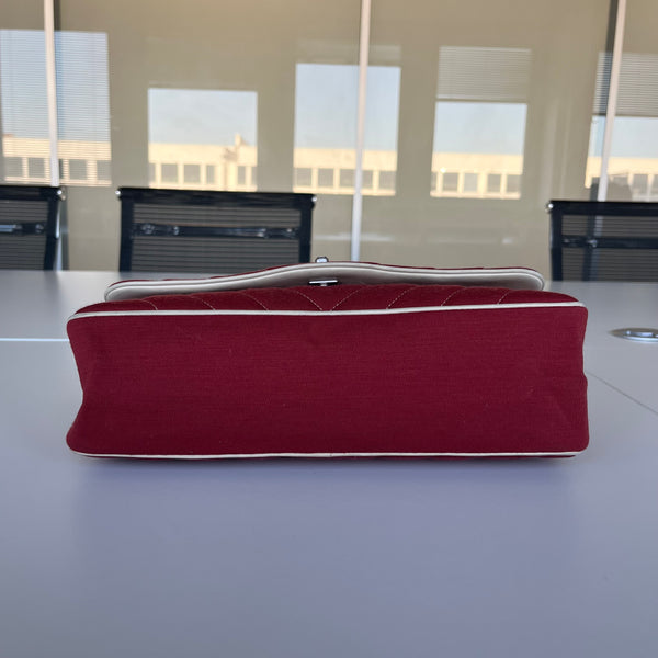 Sac à main Chanel Léo Vintage en jersey rouge - Fermoir tête