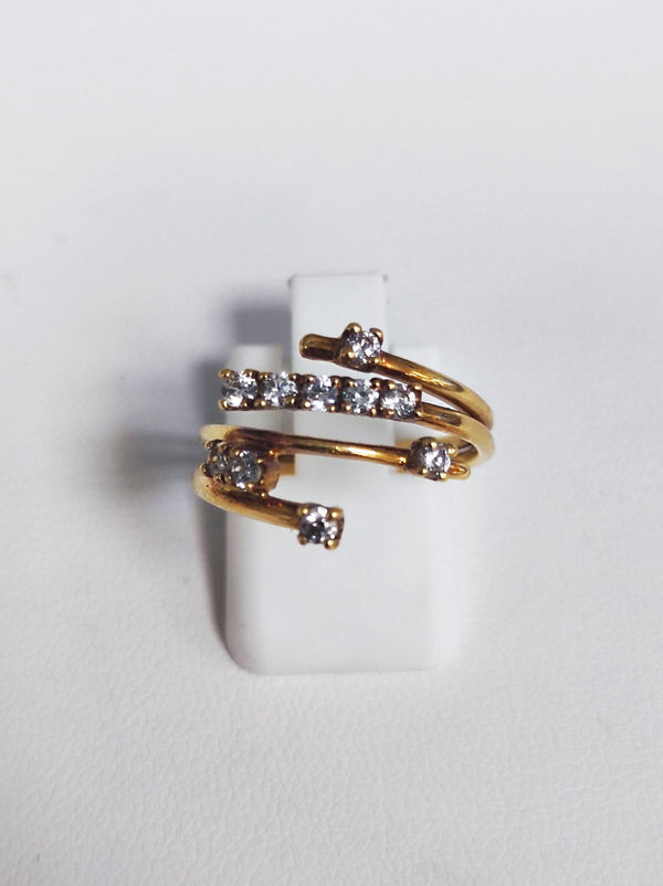 Bague en Or Jaune 18K et Oxyde de Zirconium