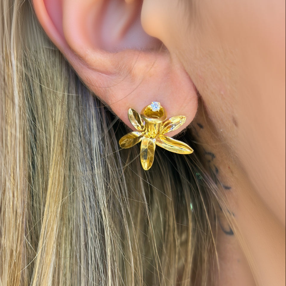 Boucles d'oreilles en or jaune 18k avec
