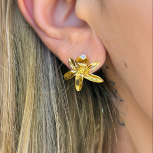 Boucles d'oreilles en or jaune 18k avec