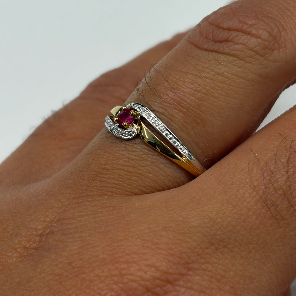 Bague en 2 Or 750/1000 avec tourmaline
