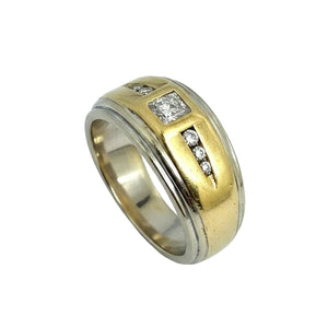 Chevalière Or avec 7 diamants 18k - 10.20Grs - T59