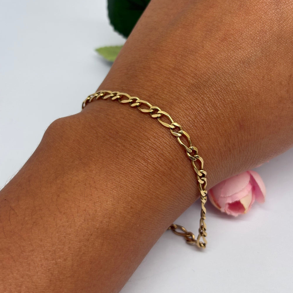 Bracelet Maille Figaro en Or Jaune 18K - 6.52G