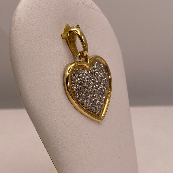 Pendentif Cœur Diamanté en Or Jaune 18K -  4.19G