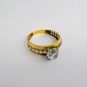 Bague en or jaune avec oxyde de zirconium  - T 61