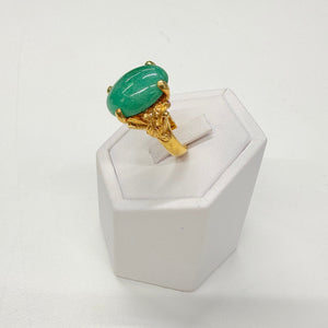Bague en Or Jaune 18k avec Jade de 11.11 Grs Taille -52