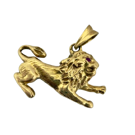 Pendentif lion en or jaune 18K 14.32 Grs