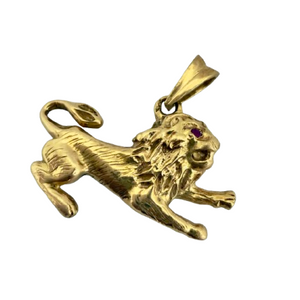 Pendentif lion en or jaune 18K 14.32 Grs