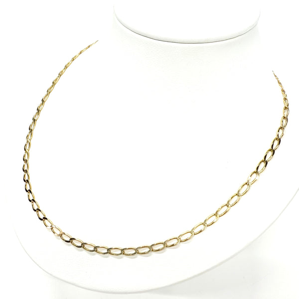 Collier Longue Chaîne en Or Jaune 18K – Maille Cheval