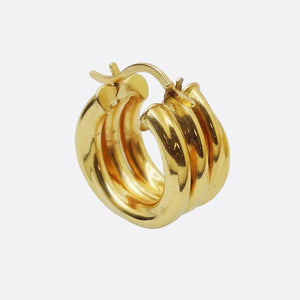 Boucles d'oreilles créoles en or jaune 18k -  3.35 G