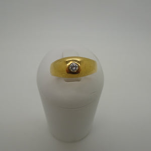 Bague Jonc Or Jaune 18K avec Diamant 0.05ct