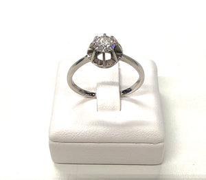 Solitaire en Or Blanc 18k avec Diamant 0.50 carats
