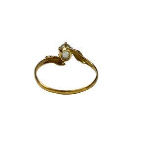 Bague d'Aigue Marine en Or Jaune 750/100