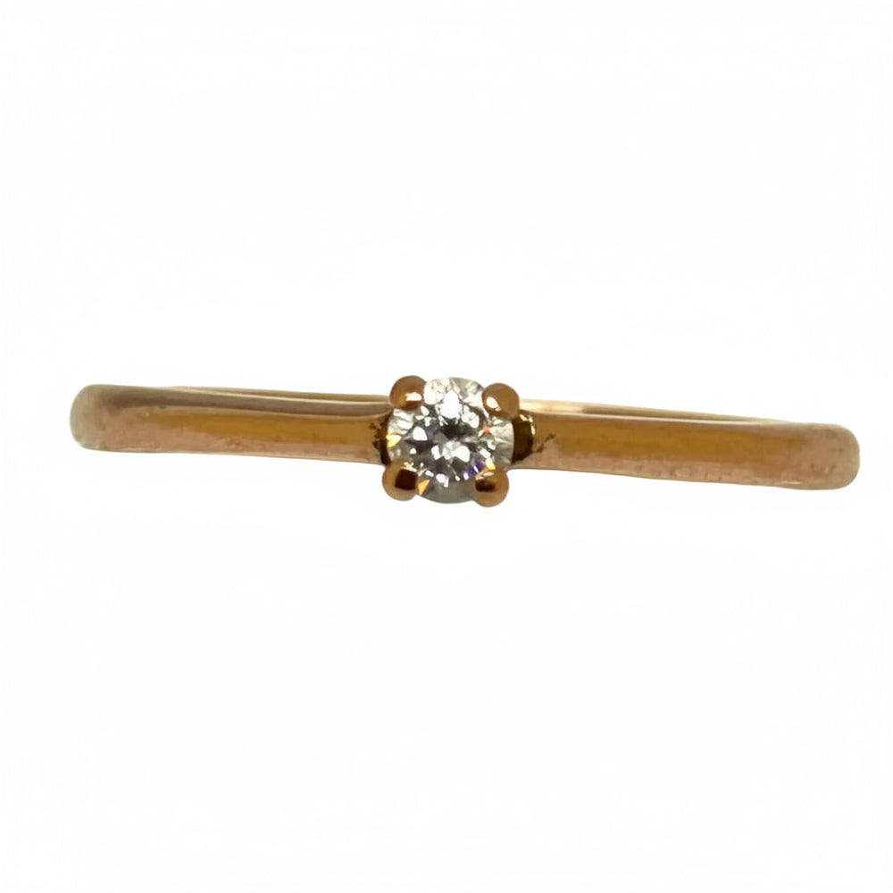 Solitaire diamant en or rose 18 carats