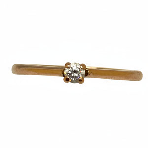 Solitaire diamant en or rose 18 carats