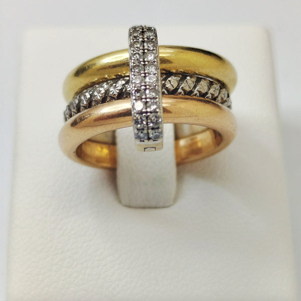 Bague Ancienne en Or 18K avec Diamants 11.01 Grs - Taille 47