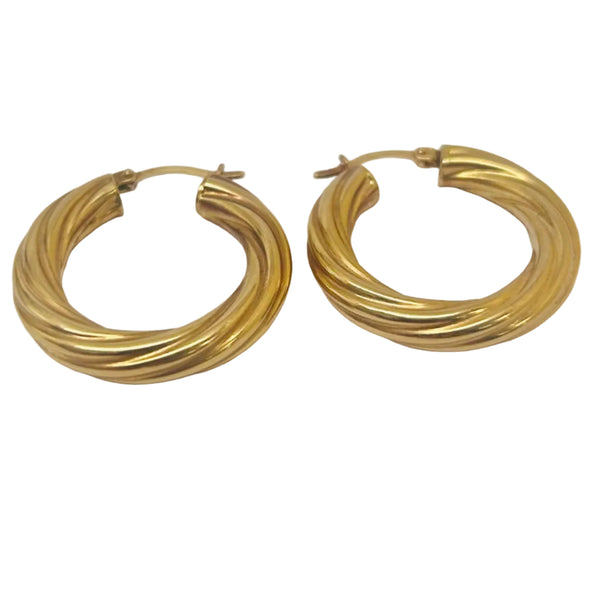 Boucles d'oreilles créoles en or jaune 18K