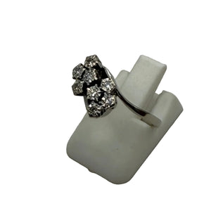 Bague en Or Blanc 18K avec Oxydes de Zirconium - T51.5 - 3.71gr