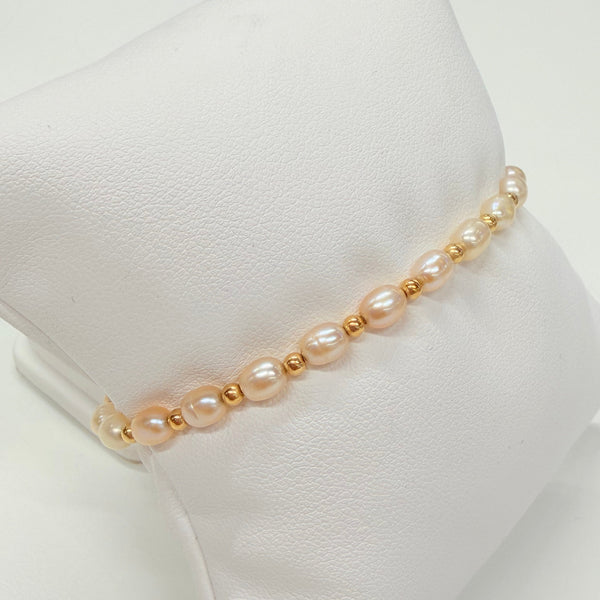 Bracelet avec perles d'eau douce en Or jaune 18K