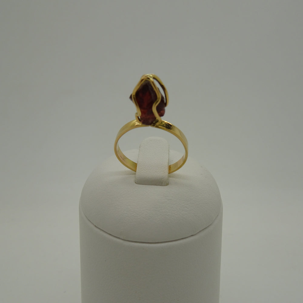 Bague en Or Jaune 18K avec Grenat - T 54