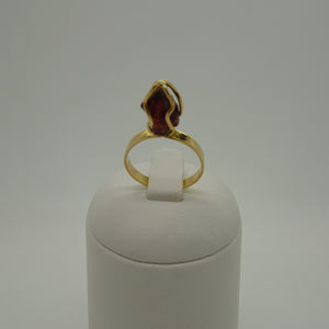 Bague en Or Jaune 18K avec Grenat - T 54