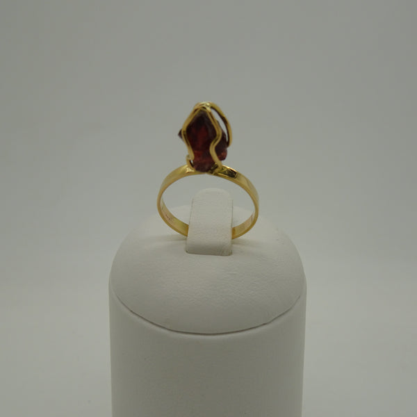 Bague en Or Jaune 18K avec Grenat - T 54