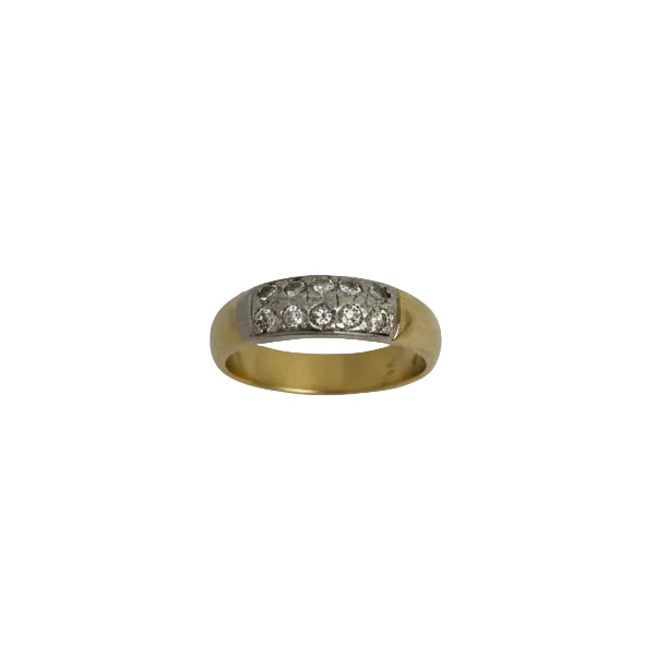 Bague Demi Tour en Or Jaune 18 K - Taille 52