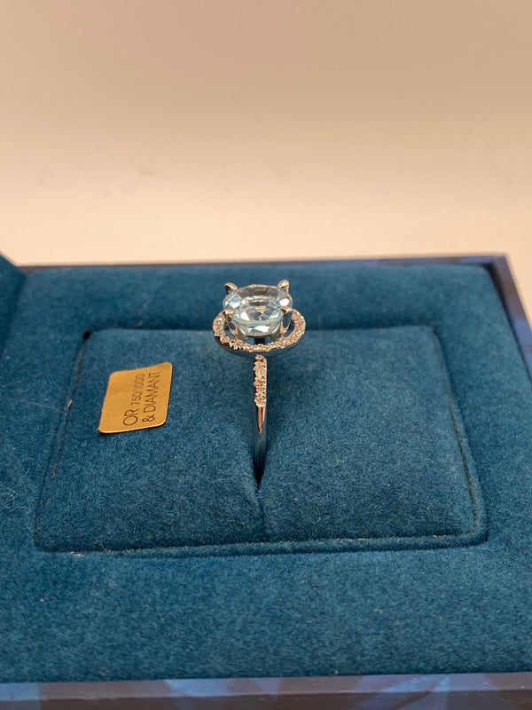 Bague Mauboussin topaze en Or Gris 18 K - Taille 59 - 2.27 G
