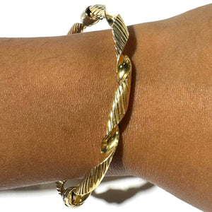 Bracelet Jonc Torsadé Or 18 K