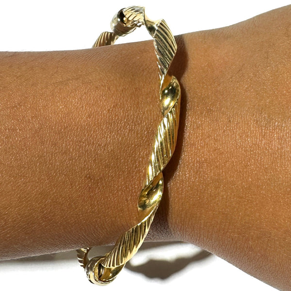 Bracelet Jonc Torsadé Or 18 K
