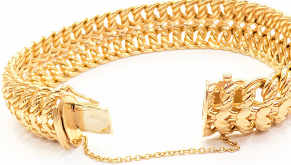 Bracelet Maillon Or Jaune 18K Maille Américaine 24.54 Grs