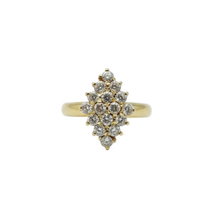 Bague Marquise en Or Jaune 18k - 4.34 G - Taille : 59