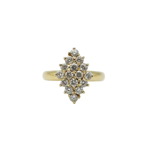 Bague Marquise en Or Jaune 18k - 4.34 G - Taille : 59