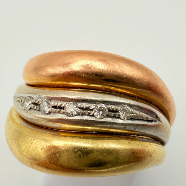 Alliance en Or Jaune, Or Gris et Or Rose Taille-62