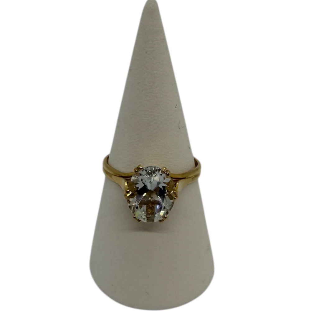 Bague Alliance Aigue Marine en Or Jaune 18K - 3.58g