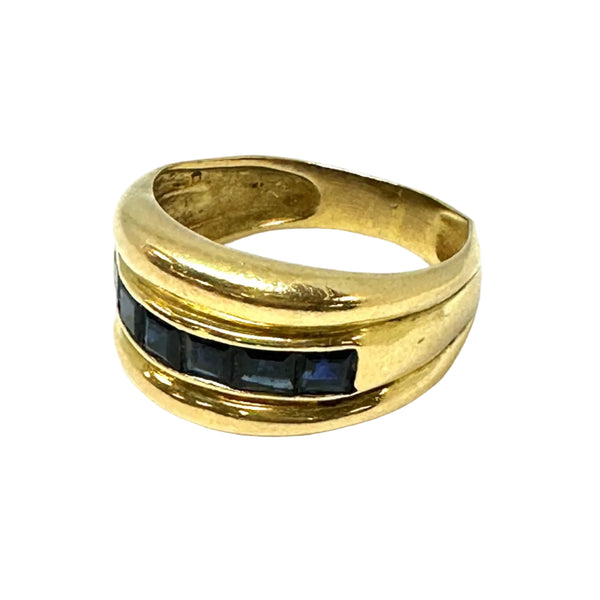 Bague en Or Jaune avec saphirs 18K