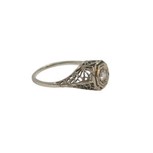 Superbe Bague Ancienne en Or Blanc 18K - 1.90 G - T 52