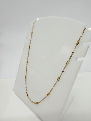 Collier Or Jaune Longue Chaîne Maille Filigrane 18k