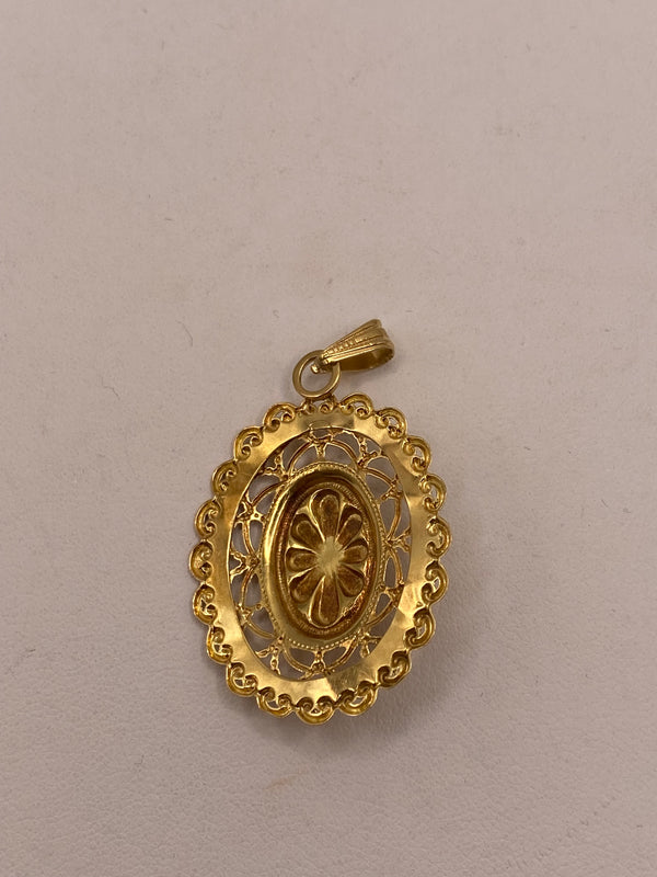 Pendentif Médaillon Or Jaune 18K 3.13 Grs