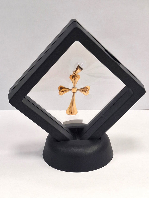 Pendentif Croix Or Jaune 18K Tête d'Aigle 2.38 Grs