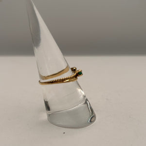 Bague en Or Jaune avec Émeraude 18K - T 55
