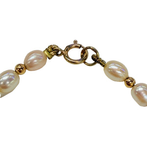 Bracelet avec perles d'eau douce en Or jaune 18K