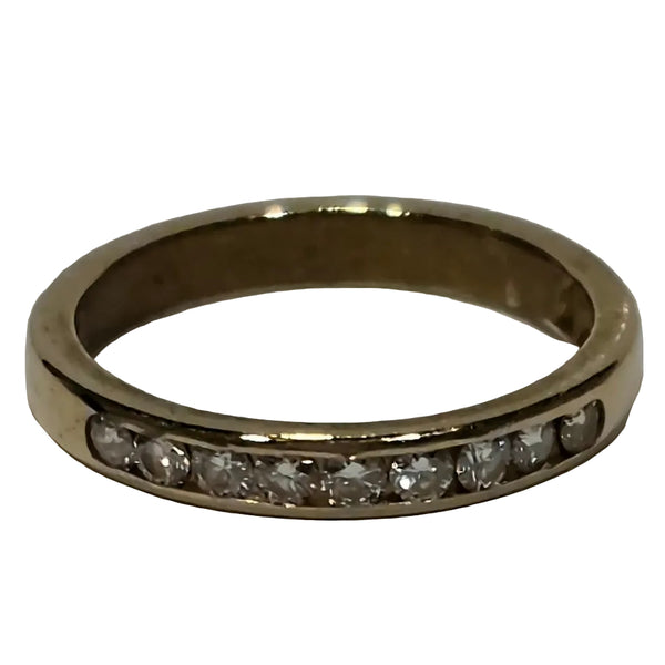 Bague Demi Tour Or Jaune 18K et Diamants