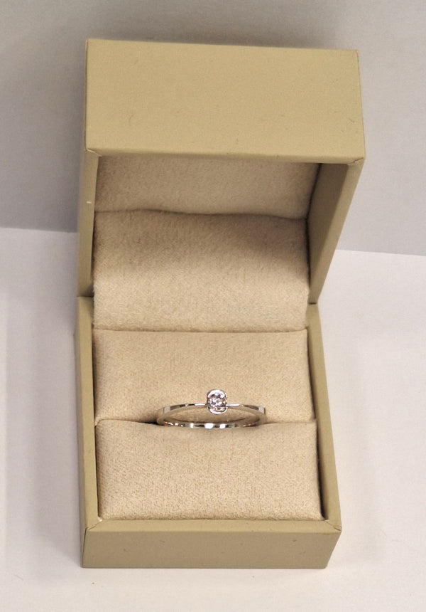 Solitaire en or blanc 18 carats avec diamant 0.15 carats - 1.84 Grs